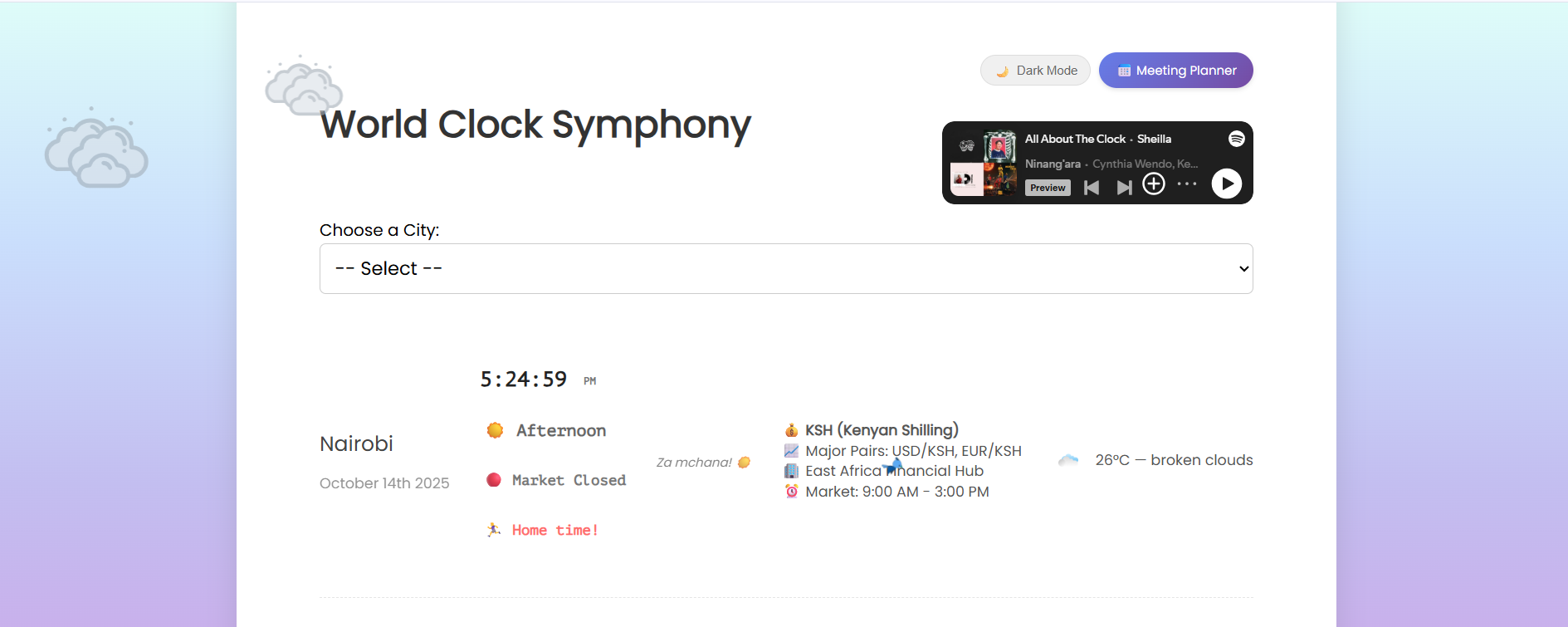 World Clock Symphony App